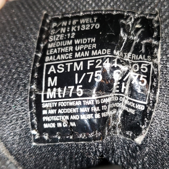 Hytest Steel Toed Bootswith Contour Met Guard Size 12 M - Picture 8 of 8